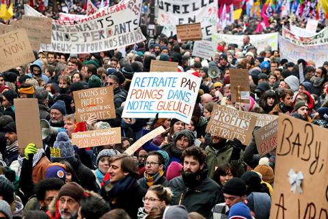 Sindicatos franceses convocan a nueva jornada de protestas para rechazar la reforma de pensiones