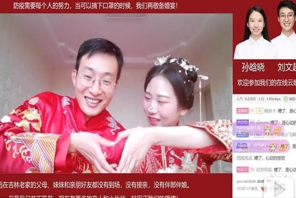 Chinos celebran sus bodas con invitados en línea ante la pandemia