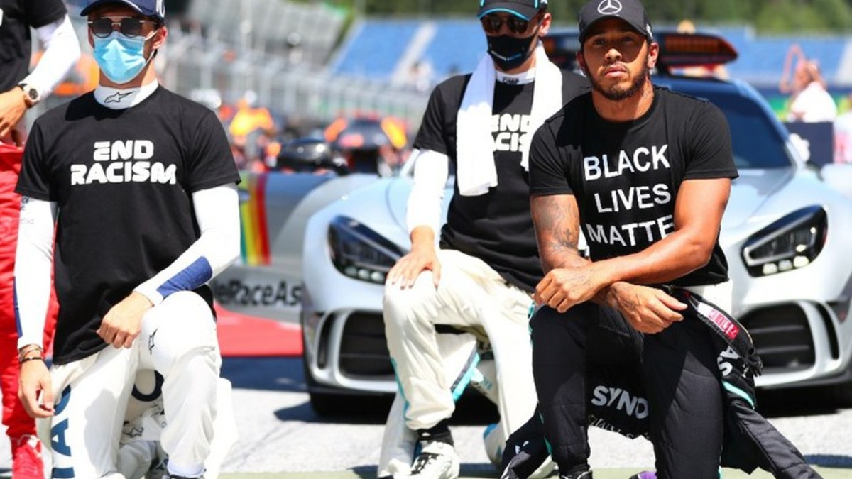 Pilotos de F1 manifiestan contra el racismo en el Gran Prix de Austria