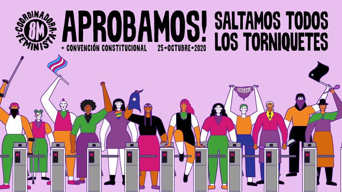 «A saltar todos los torniquetes»: Coordinadora Feminista 8M lanza video de campaña «Aprobamos Convención Constitucional»