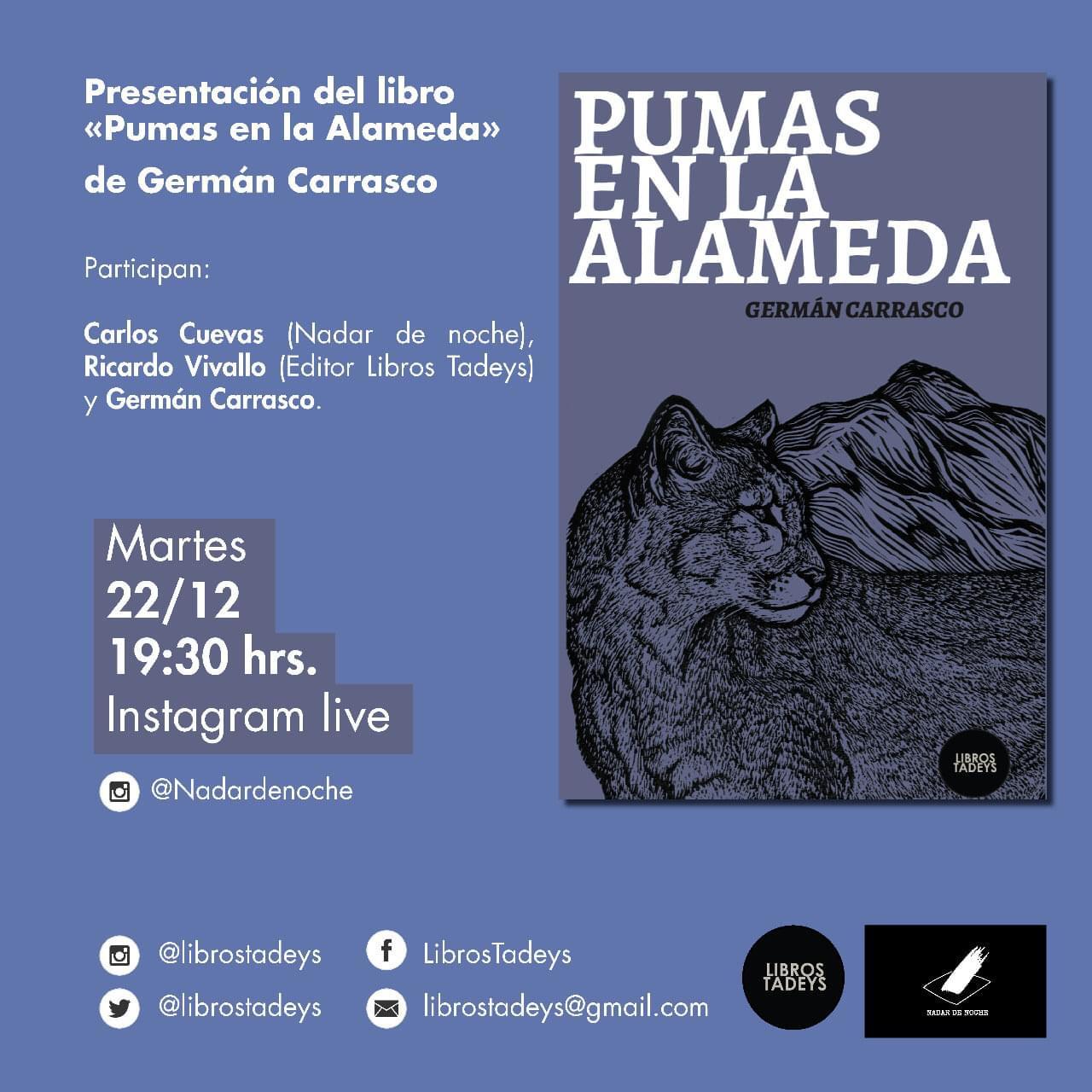 «Pumas en la Alameda»: Invitan a la presentación del nuevo libro de Germán Carrasco