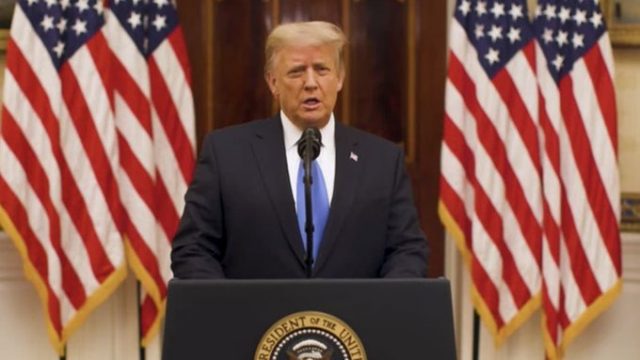 En su último discurso: Trump pidió «rezar por el éxito» de la Administración Biden