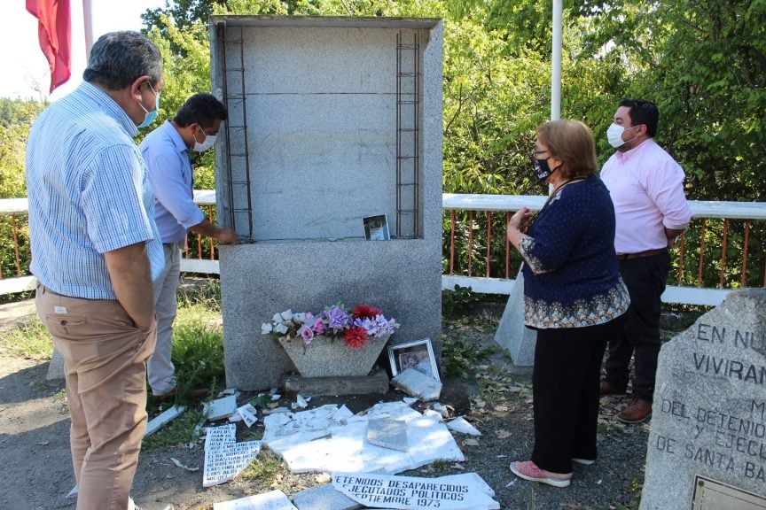 Municipio de Santa Bárbara restaurará memorial a los detenidos desaparecidos que fue destruido