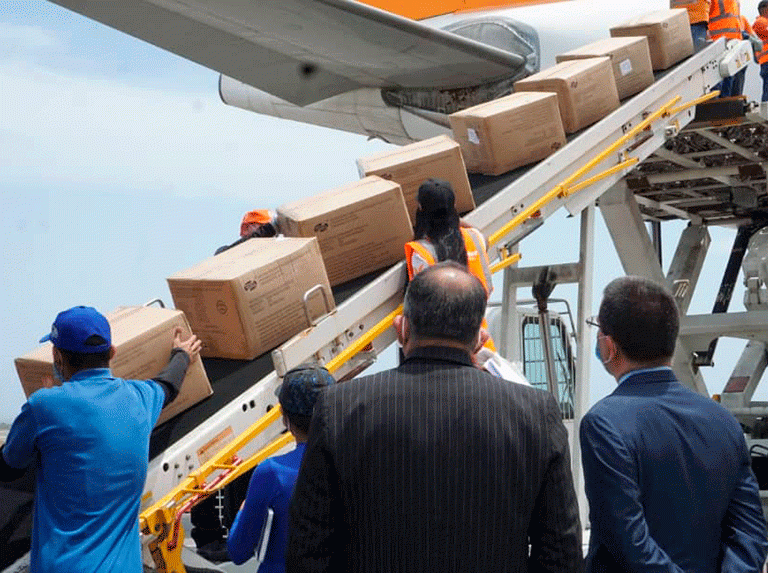 A Venezuela llegaron 35 toneladas de insumos para tratamiento contra el Covid-19 provenientes de China