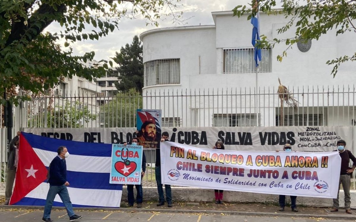 Movimiento chileno de solidaridad se sumó a las actividades de denuncias contra el bloqueo a Cuba