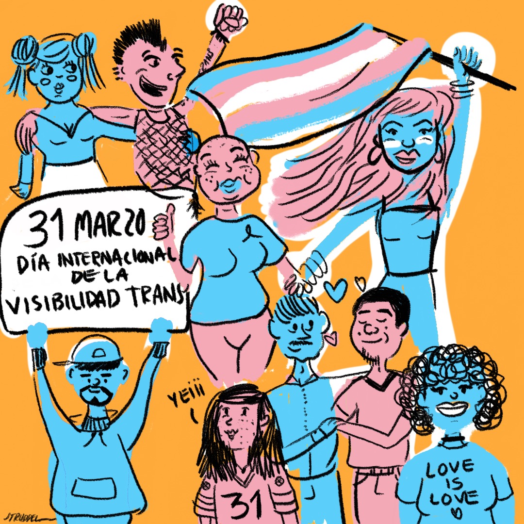 Con un ciclorama, celebran el Día de la Visibilidad Trans