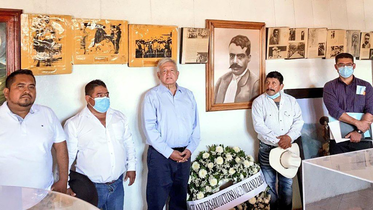 Visita exprés de AMLO a Puebla  con motivo del aniversario luctuoso de Zapata