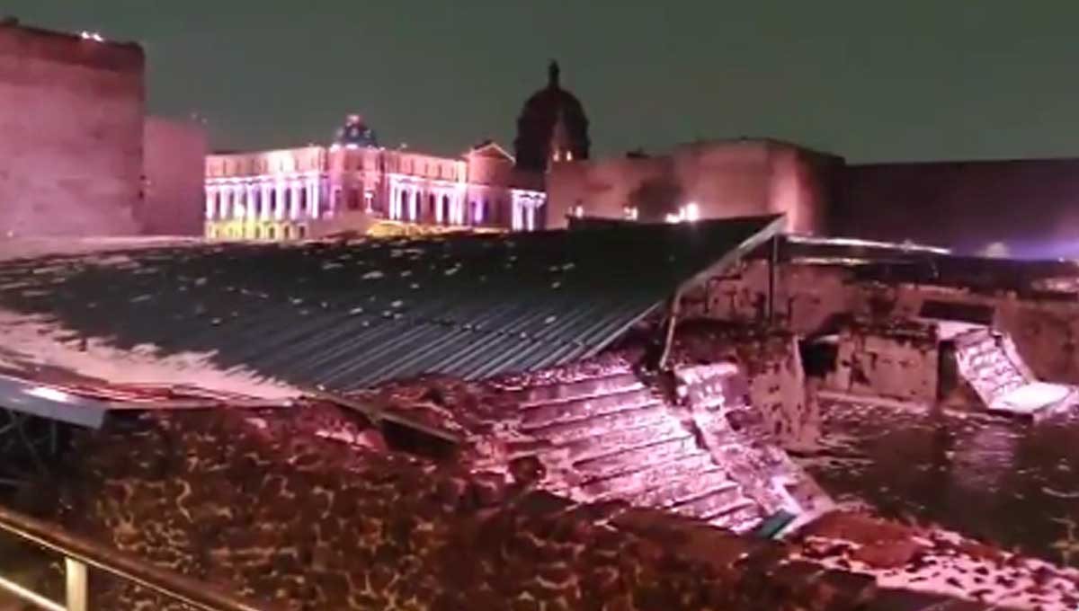 Lluvias tiran techo de Casa de las Águilas en Templo Mayor