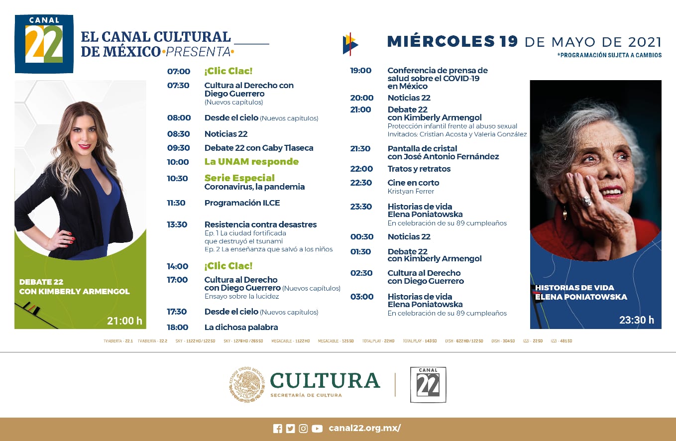 Canal 22 presenta nueva programación