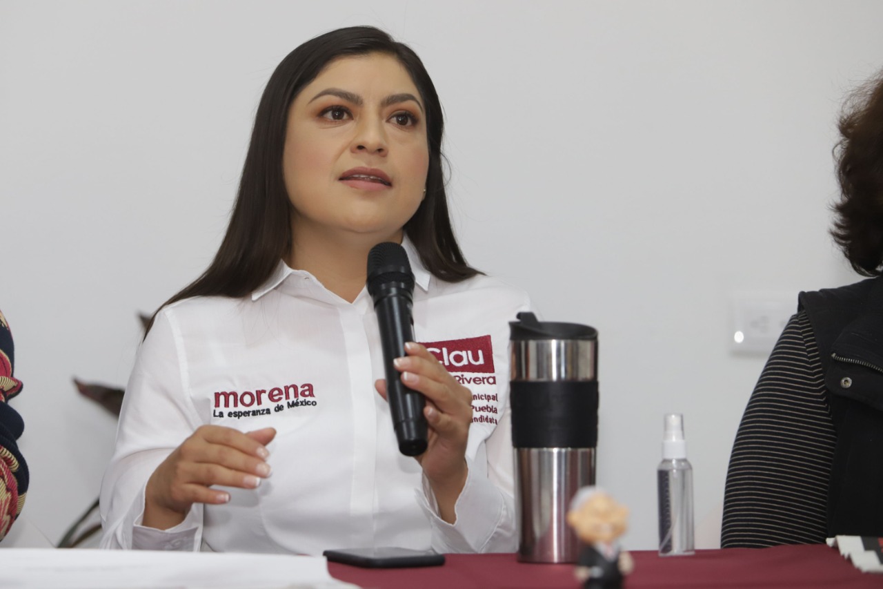Claudia Rivera, en conferencia de prensa