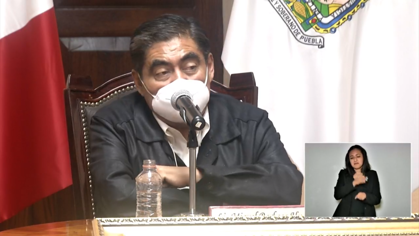 El gobernador Miguel Barbosa en su conferencia matutina del 24 de mayo de 2021