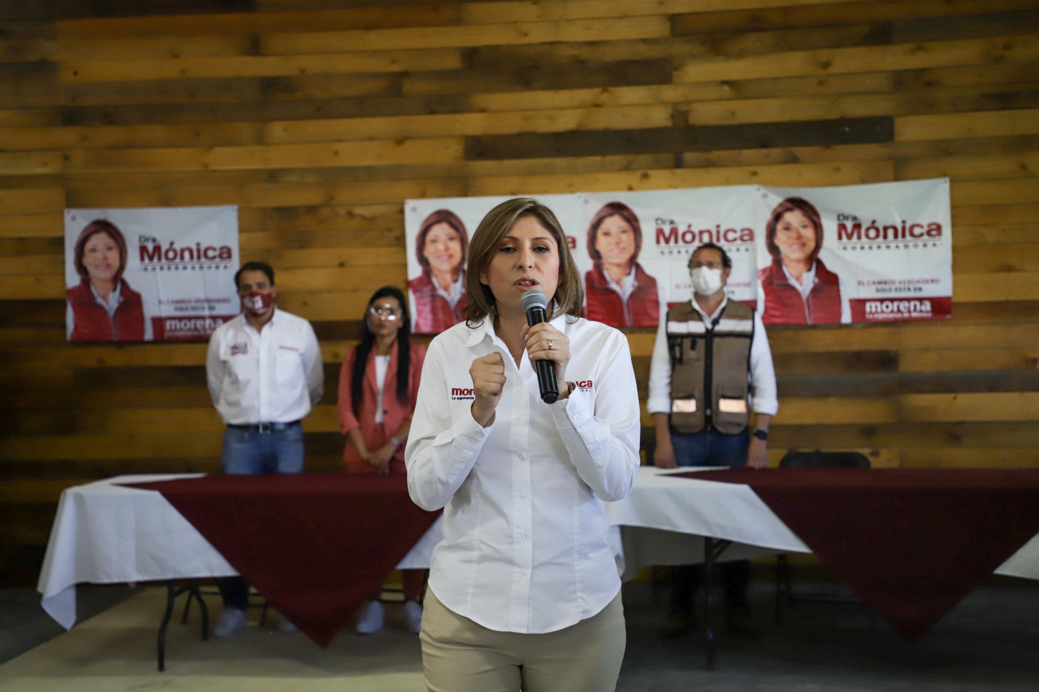 La candidata de Morena a la gubernatura de San Luis Potosí, Mónica Rangel