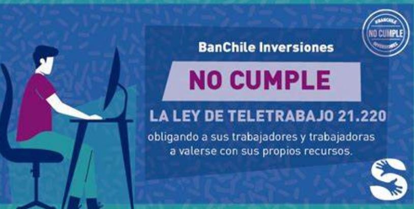 Sindicato de Banchile Inversiones denuncia que la empresa controlada por Andrónico Luksic no cumple con normas de teletrabajo