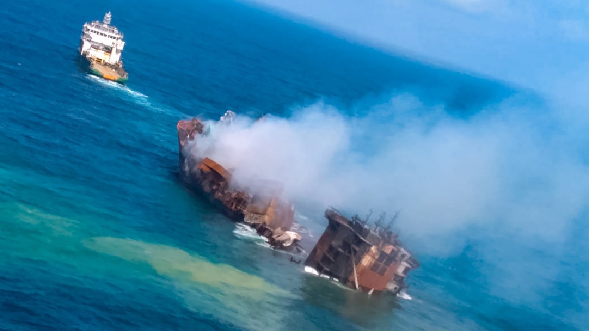 ONU afirma que el buque incendiado en costas de Sri Lanka causó «daños significativos al planeta»