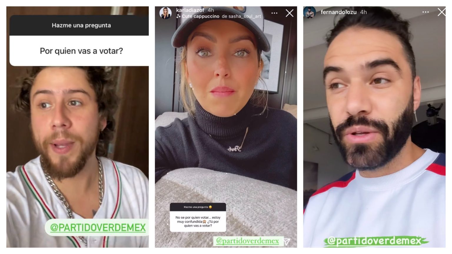 Influencers que apoyaron al Partido Verde en veda electoral