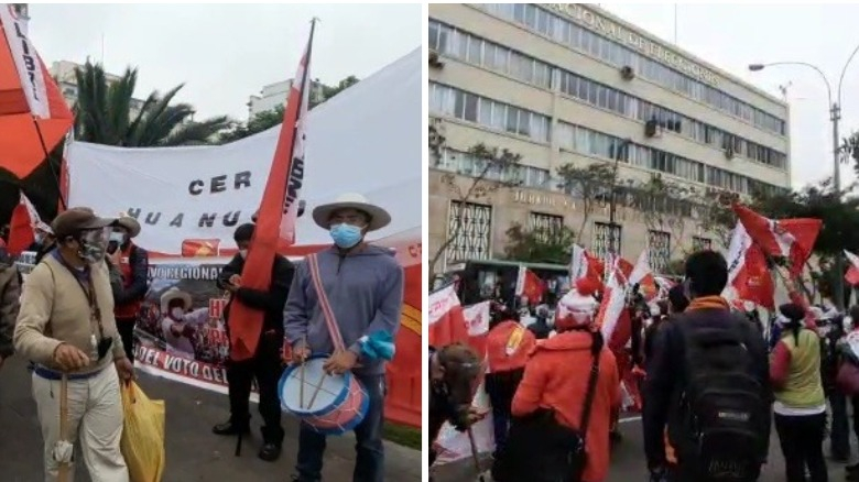 Miles de peruanos marcharon impacientes ante retraso de la proclamación del nuevo presidente