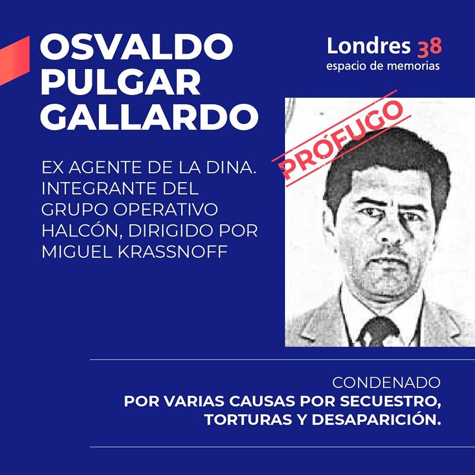 Capturan a Osvaldo Pulgar Gallardo, sub-oficial (r) de Carabineros y ex-agente de la DINA prófugo hace 2 años