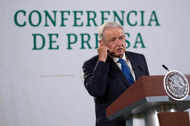 El presidente Andrés Manuel López Obrador en su conferencia matutina