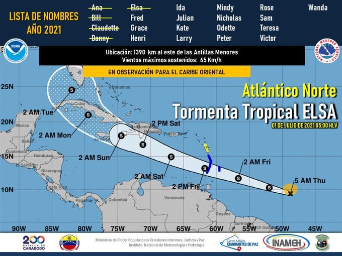 Advierten que tormenta Elsa se acerca a Venezuela