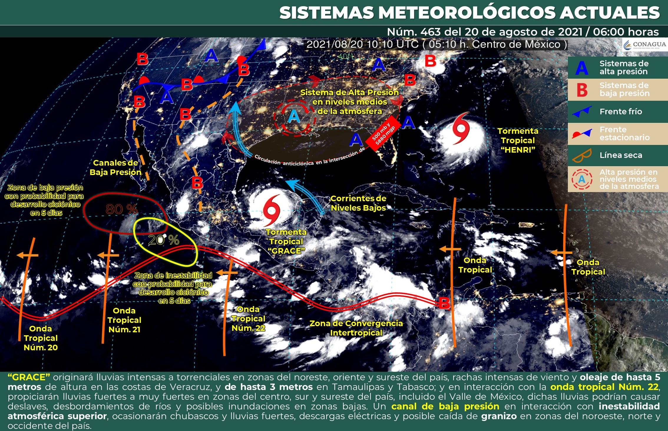 ‘Grace’ reingresará por Veracruz, alertan por lluvias torrenciales