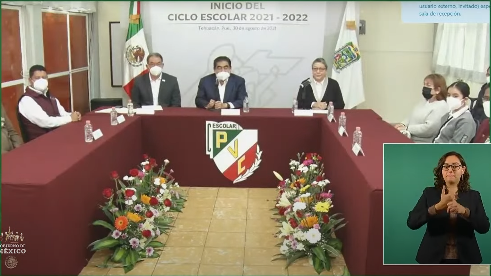 Desde Tehuacán, gobernador Miguel Barbosa se enlaza con el presidente López Obrador en arranque de ciclo escolar 2021-2022