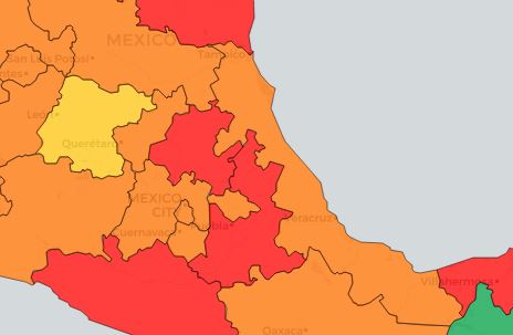 Puebla, zona conurbada y Zacatlán se tornan rojas; SSA local reporta todas las regiones en ascenso en el Semáforo Epidemiológico