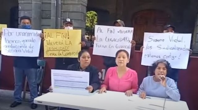 Inconformes reiteran exigencia de destitución de líder del Sindicato del Ayuntamiento de Puebla