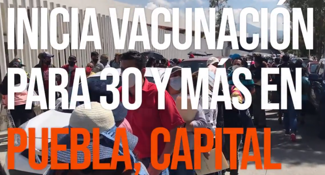 Treintañería poblana recibe hoy su primera dosis de vacuna anticovid en Puebla Capital