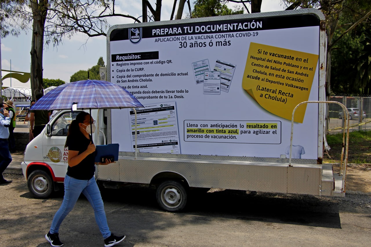 Campaña de vacunación contra la Covid-19 en Puebla