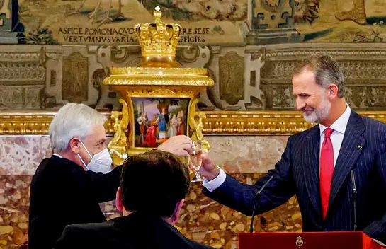Piñera en encuentro con Felipe VI afirma que fueron los valores de España los «que hicieron posible que Colón, buscando una ruta hacia las Indias, descubriera América»
