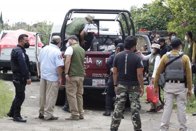 TLALTENANGO, Pue., 17 septiembre 2021. Intenso operativo policiaco en los alrededores del municipio del Tlaltenango, tras un enfrentamiento entre policías y civiles donde un presunto delincuente murió y hay 4 detenidos. //Fernando Torres/Agencia Enfoque//
