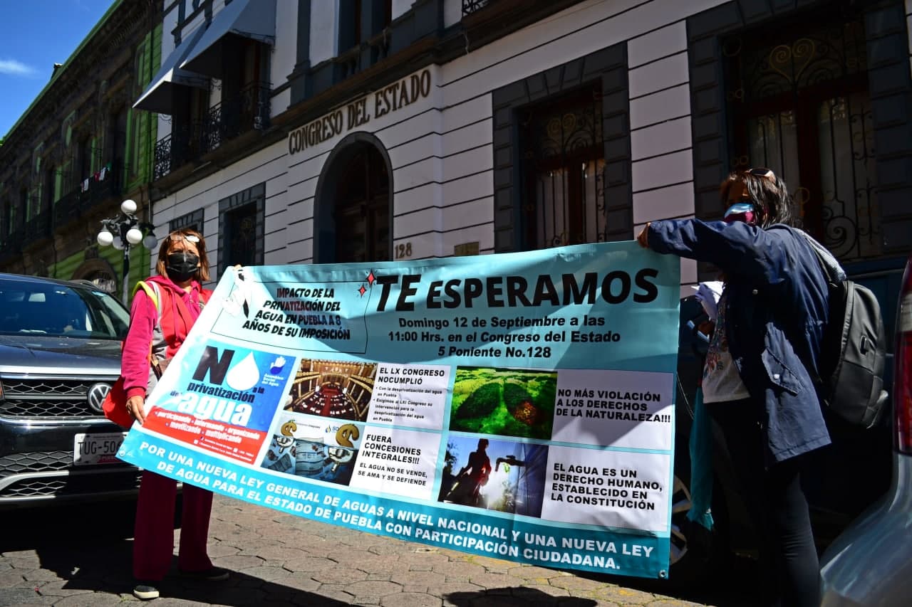 Activistas exigen revocar la concesión a Agua de Puebla