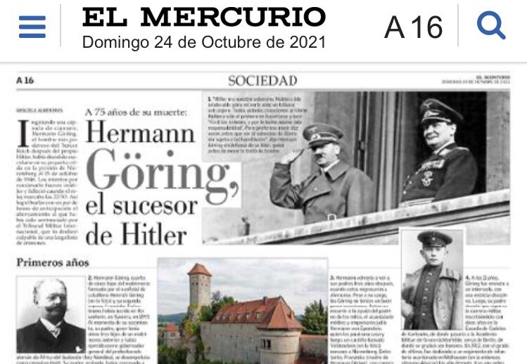 Apología del nazismo: Amplio repudio a publicación de El Mercurio con  destacado homenaje a criminal de lesa humanidad