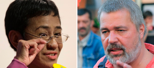 Nobel de la paz para periodistas filipina Maria Ressa y ruso Dmitry Muratov