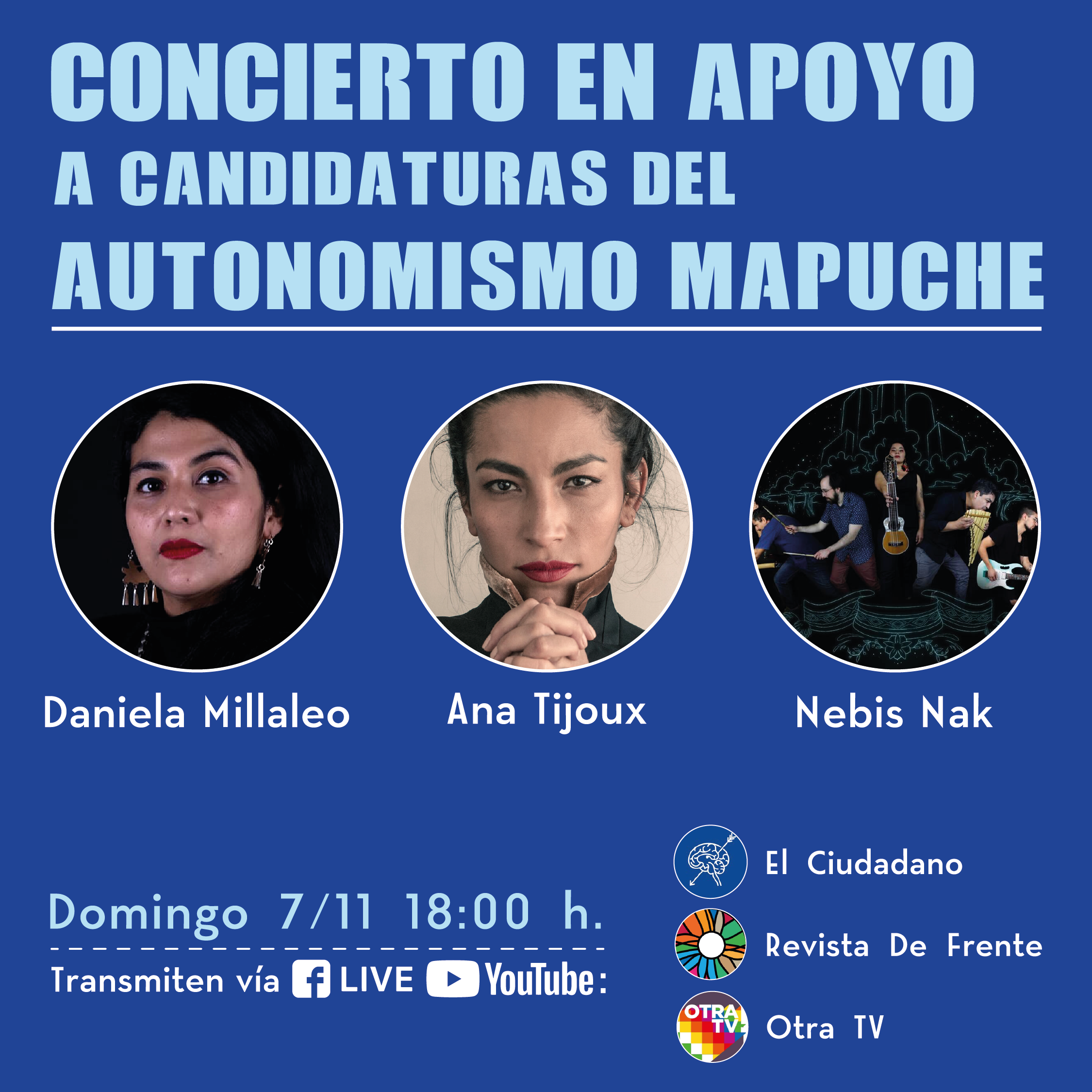 Artistas se unen en concierto para apoyar a candidatas del autonomismo mapuche
