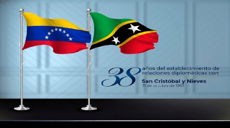 Venezuela y San Cristóbal y Nieves arriban a 38 años de relaciones