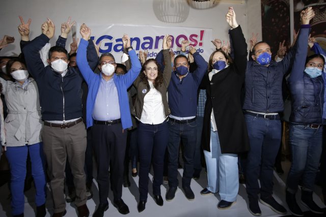 Festejan Augusta Díaz y Marcos Castro ventaja en la elección del PAN