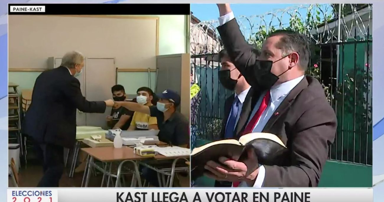 (Video) Pastor Soto funa a José Antonio Kast en local de votación en Paine