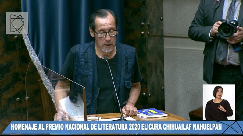 El emotivo mensaje desde el Senado del Premio Nacional de Literatura: Elicura Chihuailaf Nahuelpán