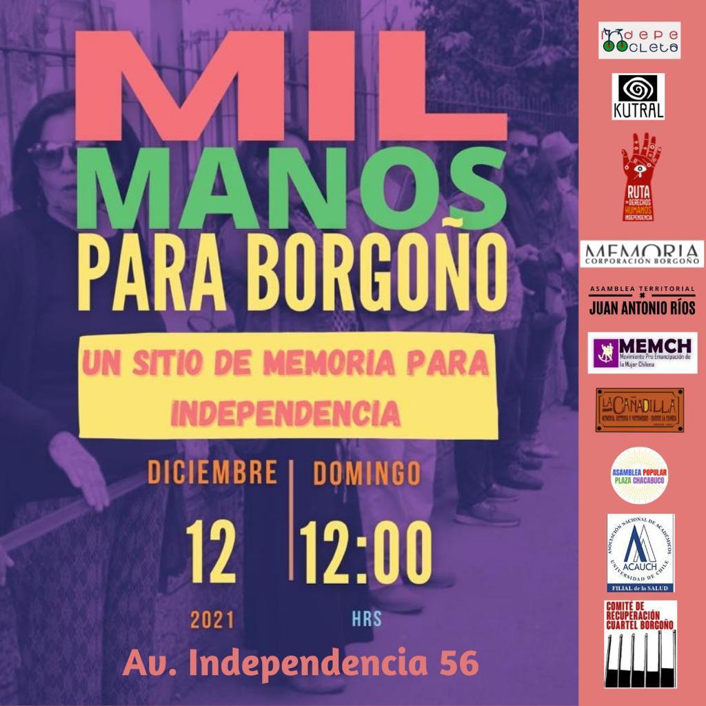 “Mil manos para Borgoño: un sitio de memoria para Independencia”