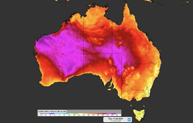 Australia registra temperatura de más de 50 ºC e iguala récord de calor para el hemisferio sur