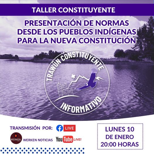 Hoy se realizará taller virtual con transmisión abierta sobre elaboración normas constitucionales participación popular y Pueblos Indígenas