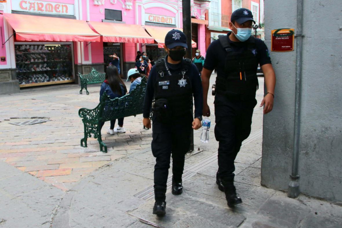 Policías en Centro Histórico