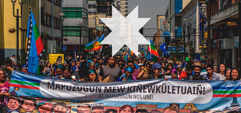 Marcha por la revitalización del Mapuzugun en Temuco el 18 de febrero