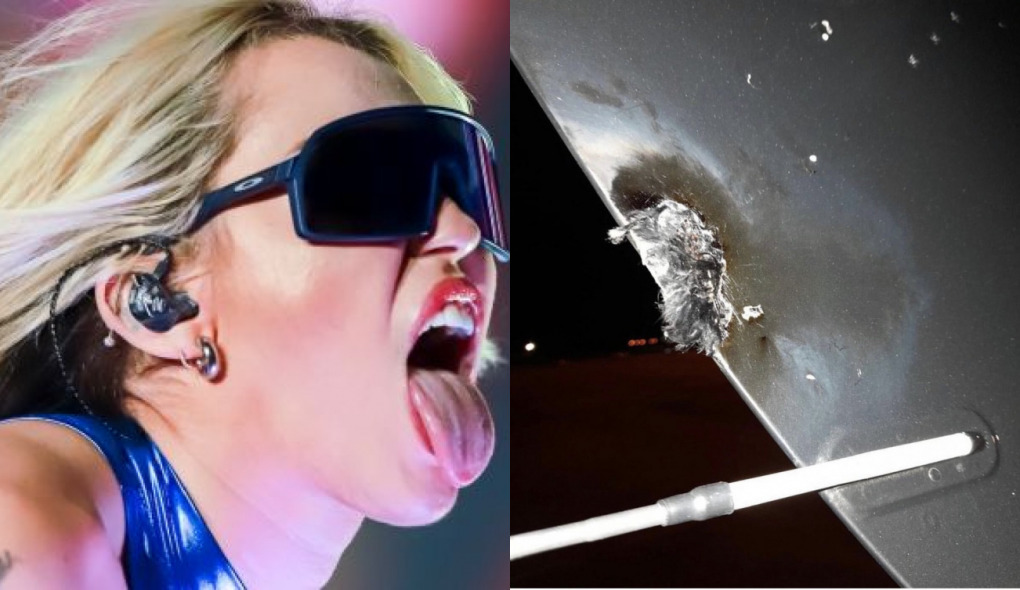 El avión de Miley Cyrus debió aterrizar de emergencia tras ser alcanzado por un rayo