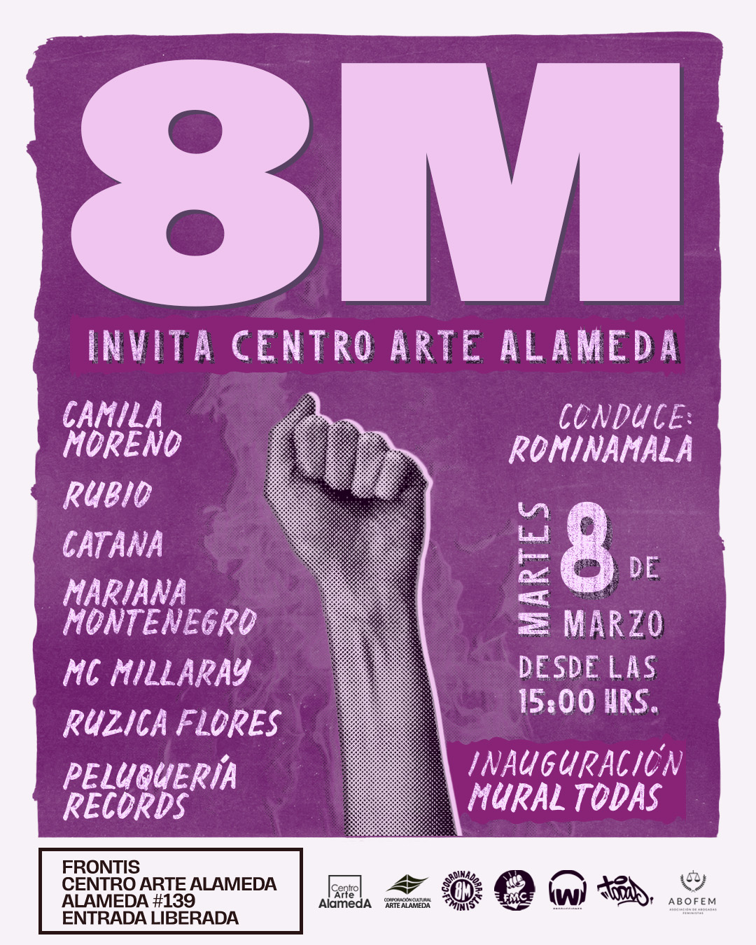 8M 2022 en Centro Arte Alameda: Concierto feminista gratuito, cine, muralismo y mucho más 