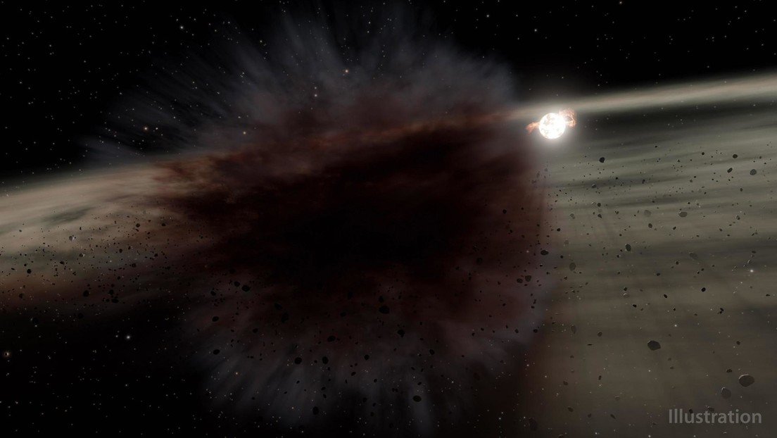 Por primera vez  es detectado en el espacio una nube de escombros resultante de un choque de asteroides