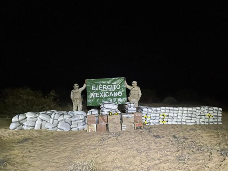 Ejército y Guardia Nacional decomisan más de 2 toneladas de drogas en Sonora