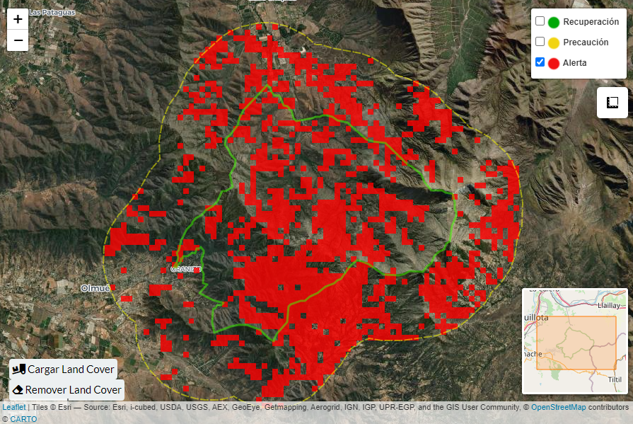 Mapas de monitoreo muestran cómo la sequía ha afectado la vegetación natural en parques nacionales
