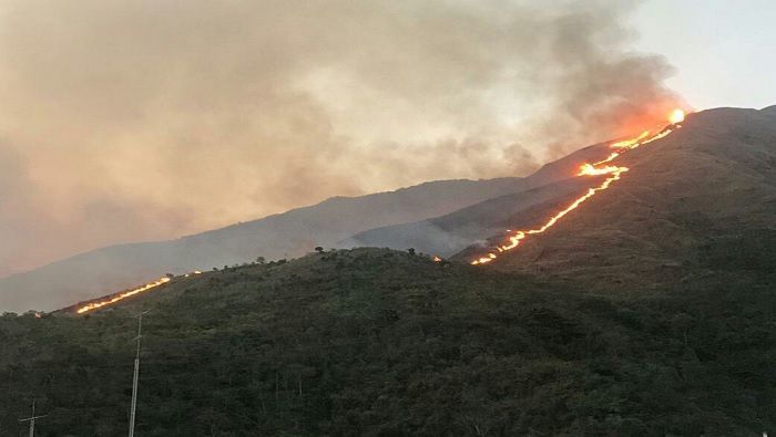 Ministro Ceballos lideró labores de combate contra el incendio en el Waraira Repano